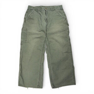 Vintage Carhartt Pants Mens 33x25 Green Carpenter Workwear Army Y2K 36x30 Tag